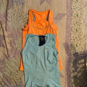 Lot 2 Women Nike/BCG DriFit blouses Blue Orange Sz S PreOwned